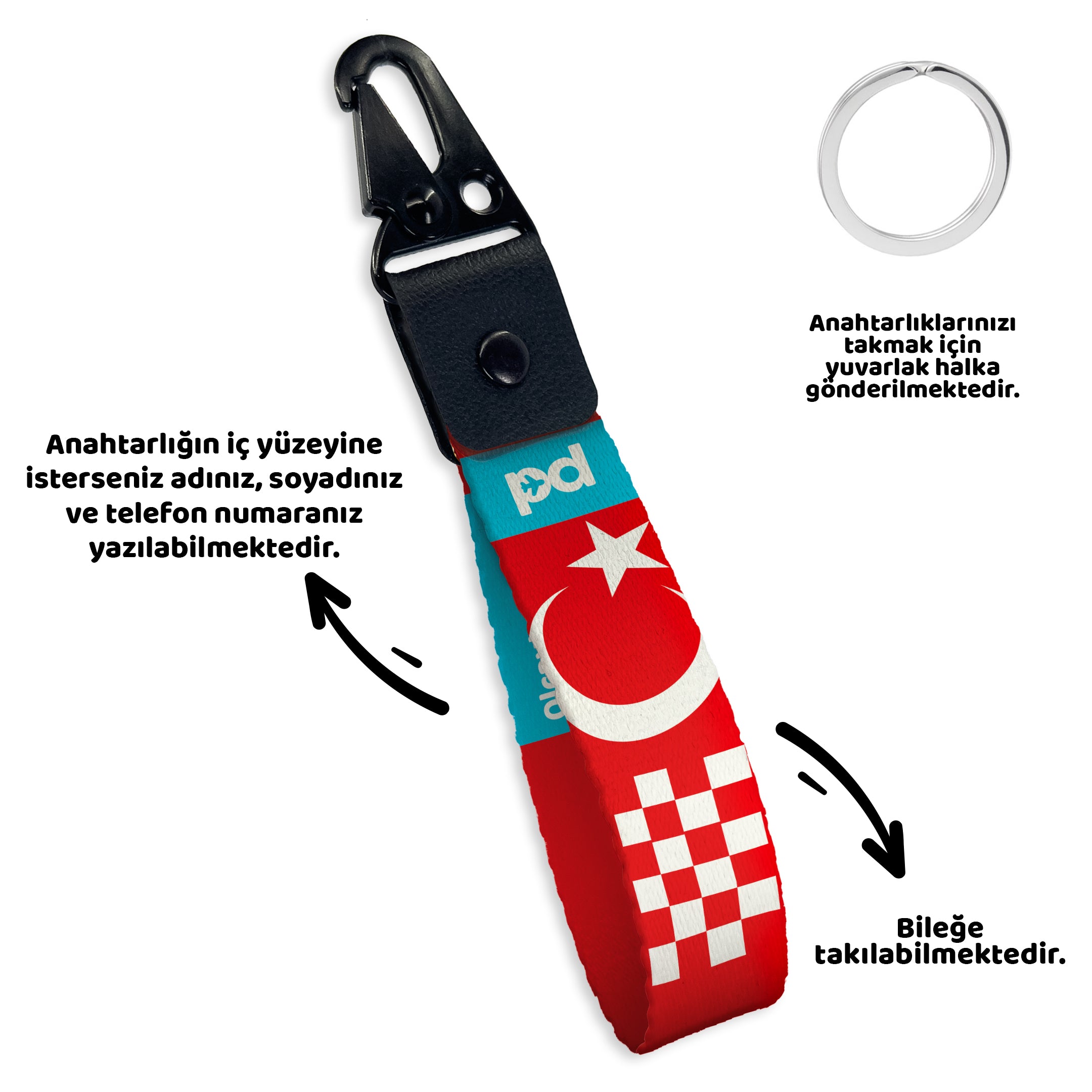 Türk Bayrağı | PD Fly Anahtarlık - Evcil hayvanlar için mükemmel bir ürün.