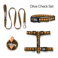 Olive Check Tasma ve Künye Seti – Set fotoğrafı