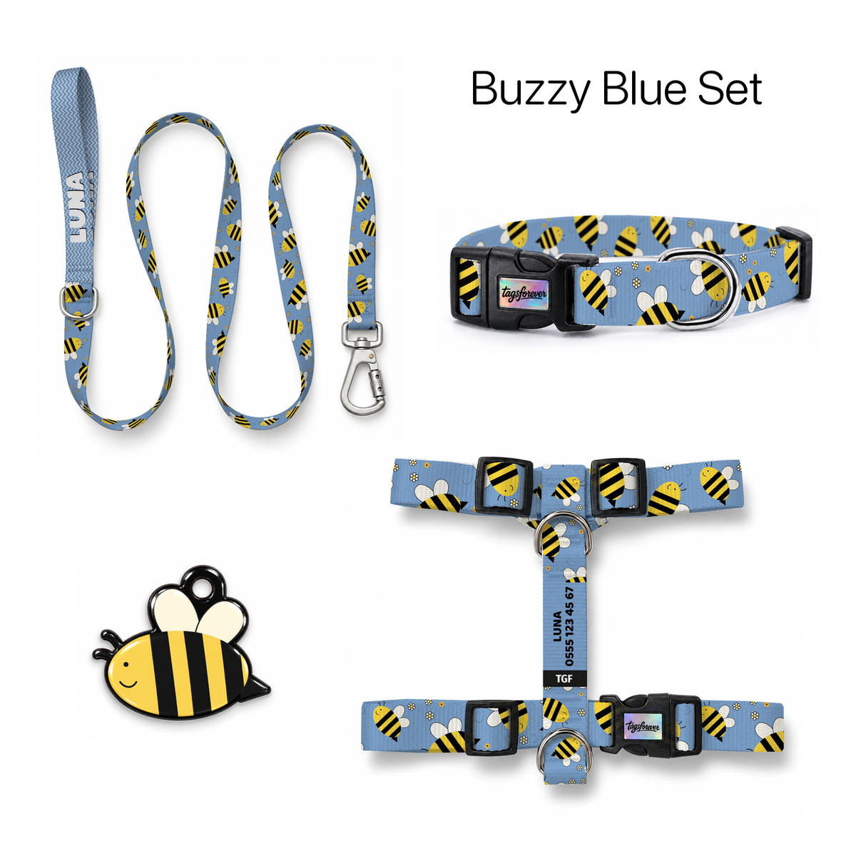 Buzzy Blue Tasma ve Künye Seti – Set fotoğrafı