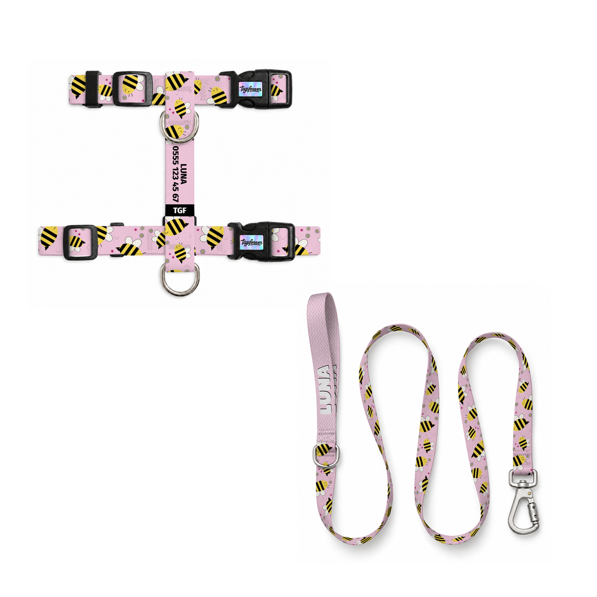 Buzzy Pink | Kedi Gezdirme Setleri – Göğüs tasması ve gezdirme kayışı