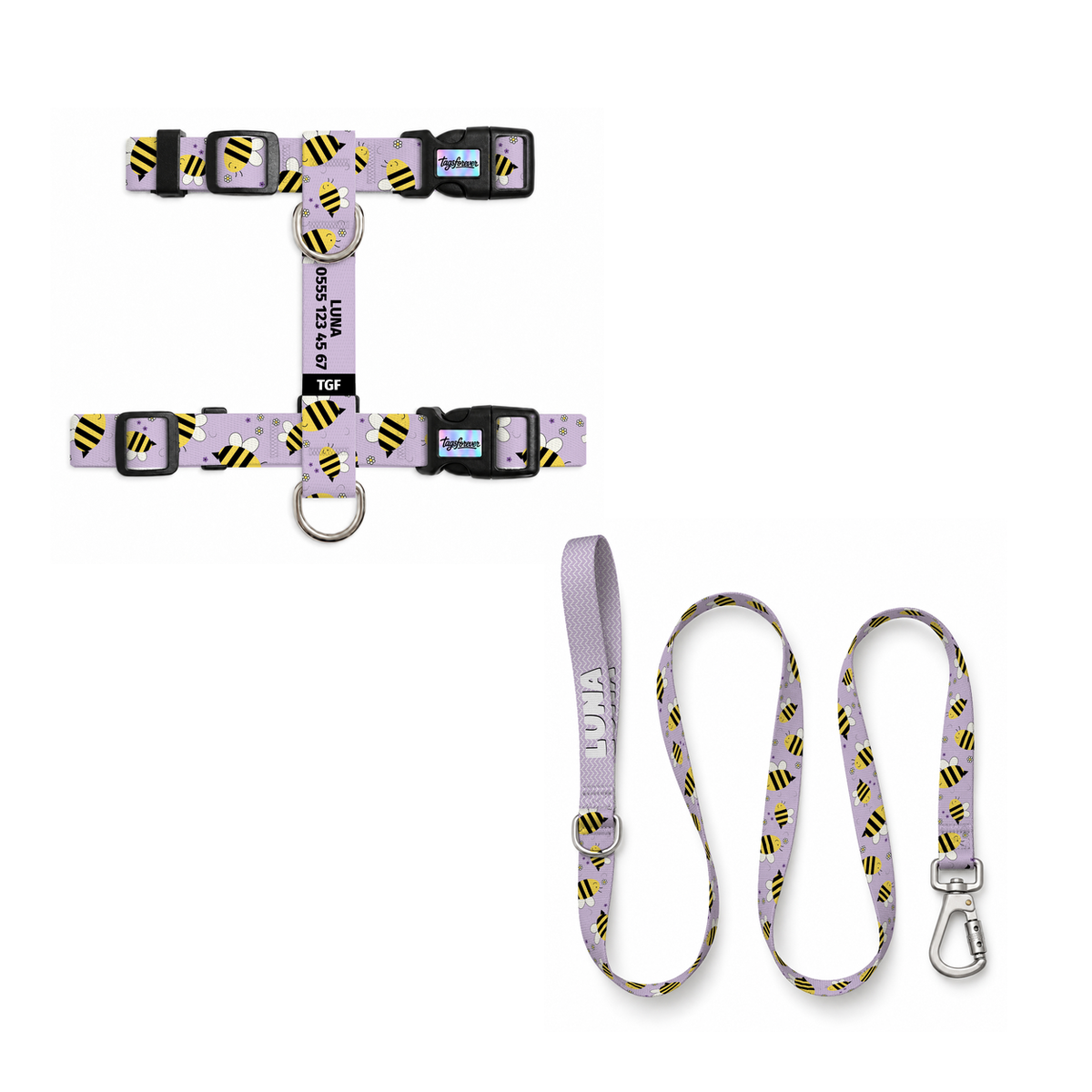 Buzzy Lilac | Kedi Gezdirme Setleri – Göğüs tasması ve gezdirme kayışı