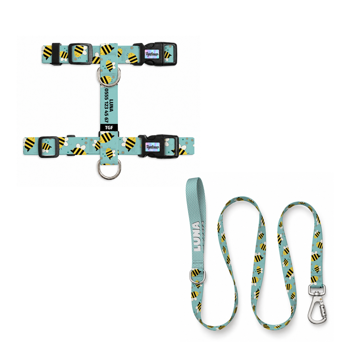 Buzzy Aqua | Kedi Gezdirme Setleri – Göğüs tasması ve gezdirme kayışı