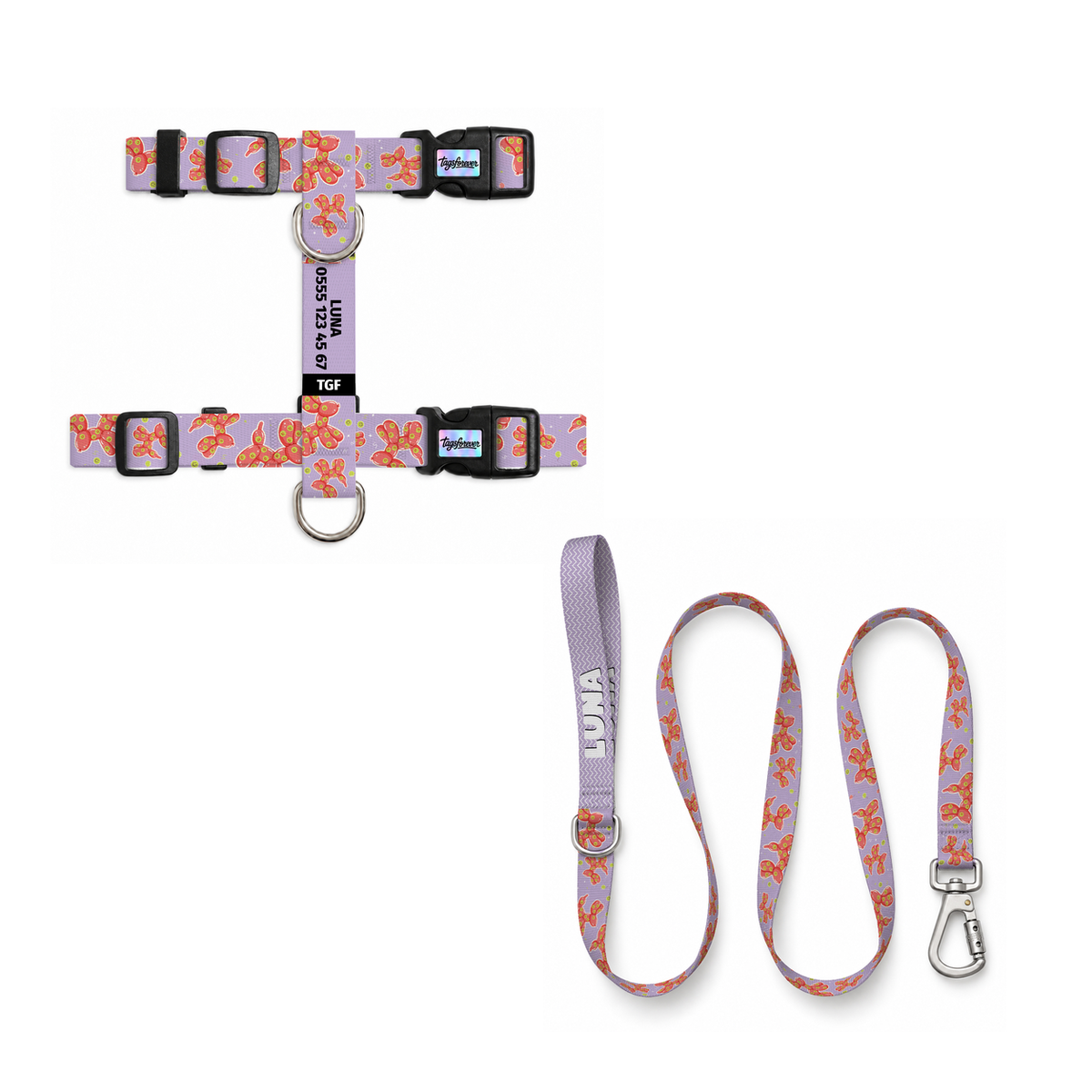 Ballo Lilac | Kedi Gezdirme Setleri – Göğüs tasması ve gezdirme kayışı