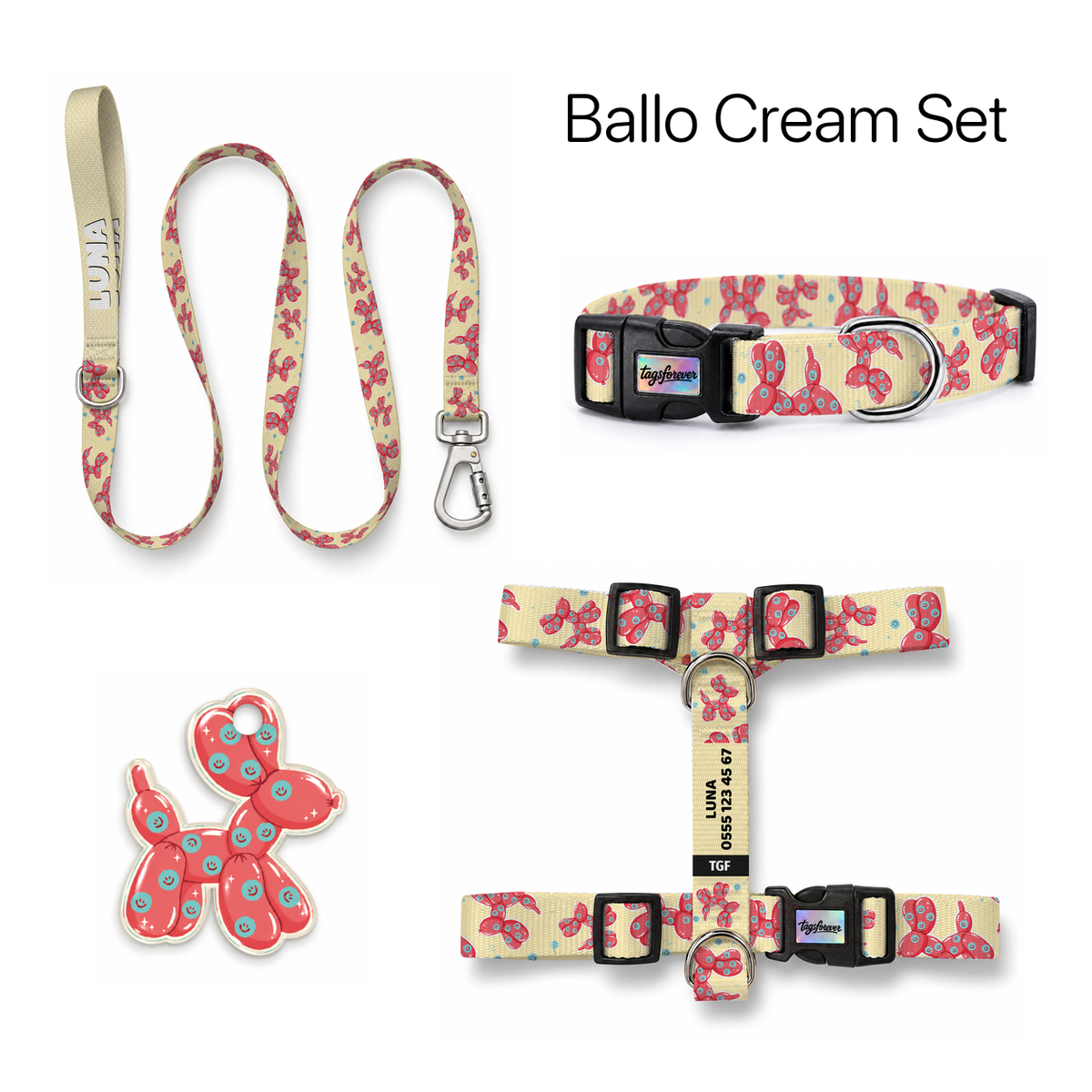 Ballo Cream Tasma ve Künye Seti – Set fotoğrafı