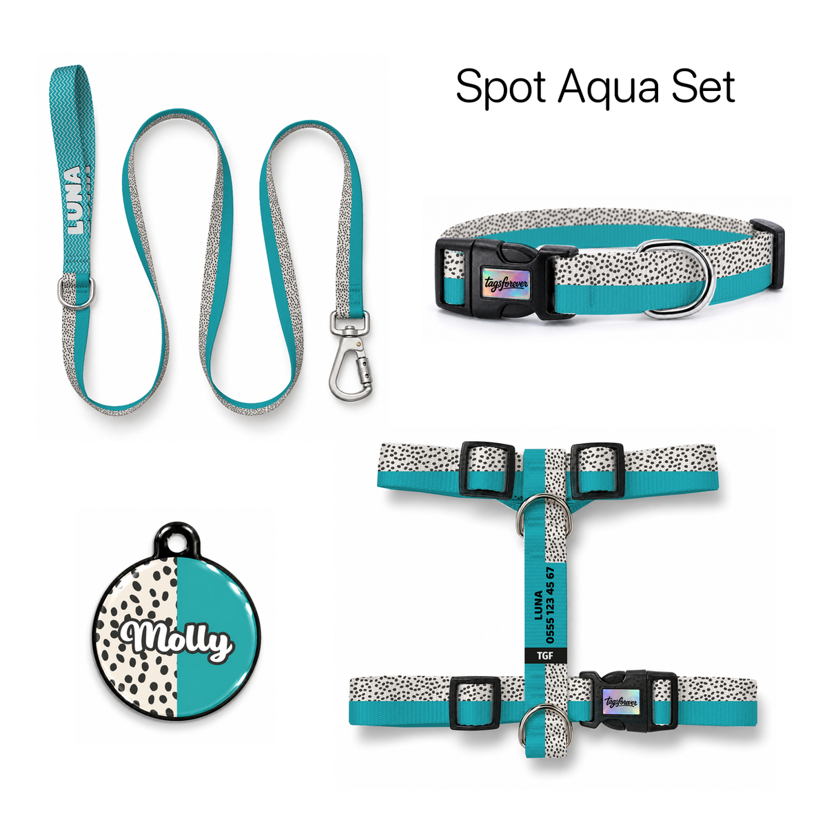 Spot Aqua Tasma ve Künye Seti – Set fotoğrafı