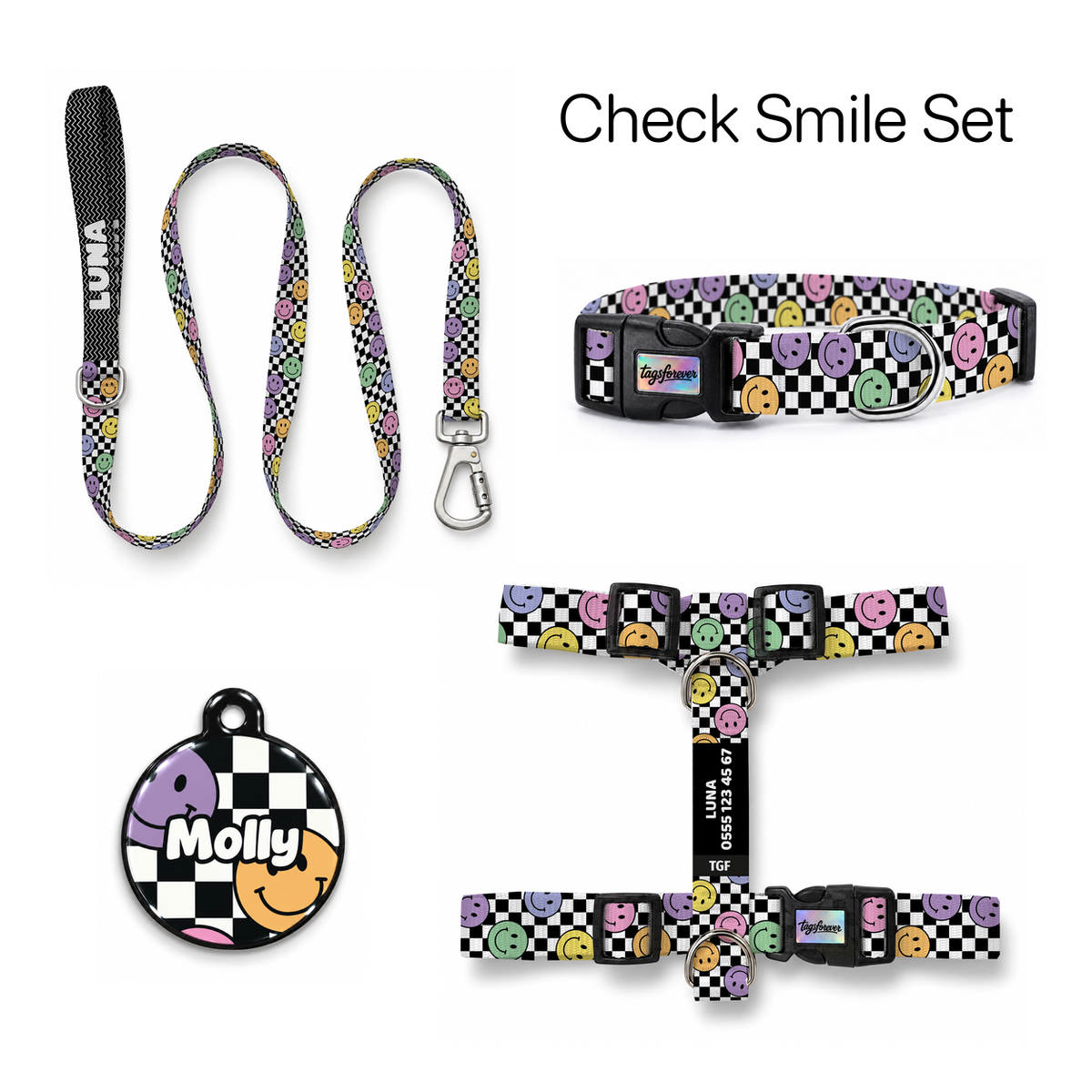 Check Smile Tasma ve Künye Seti – Set fotoğrafı