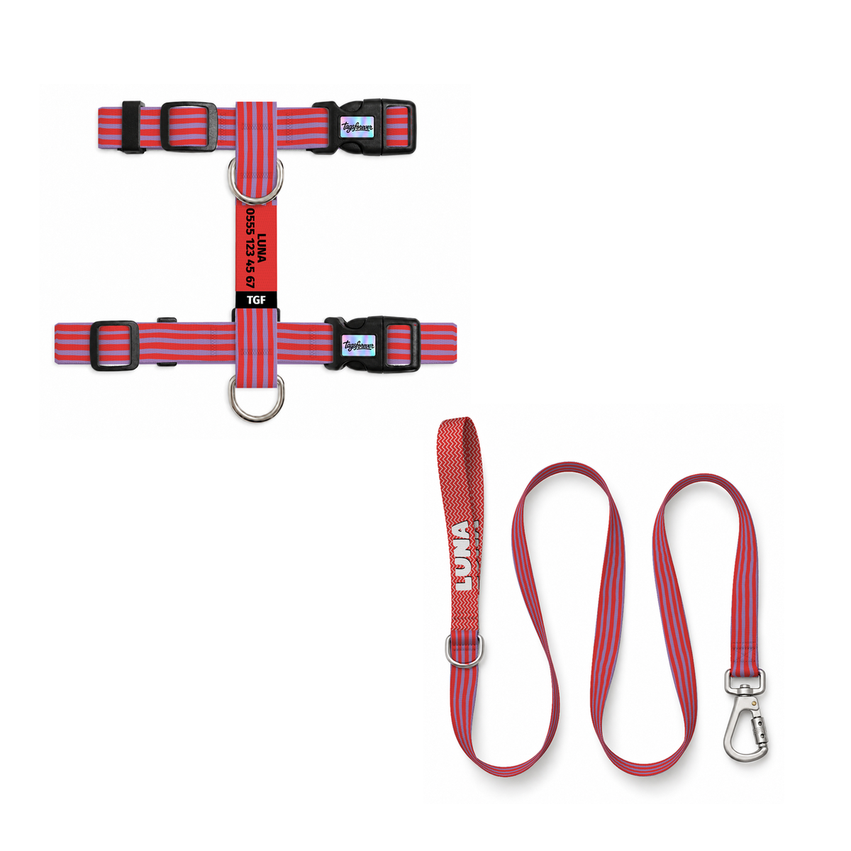 Brush Red | Kedi Gezdirme Setleri – Göğüs tasması ve gezdirme kayışı