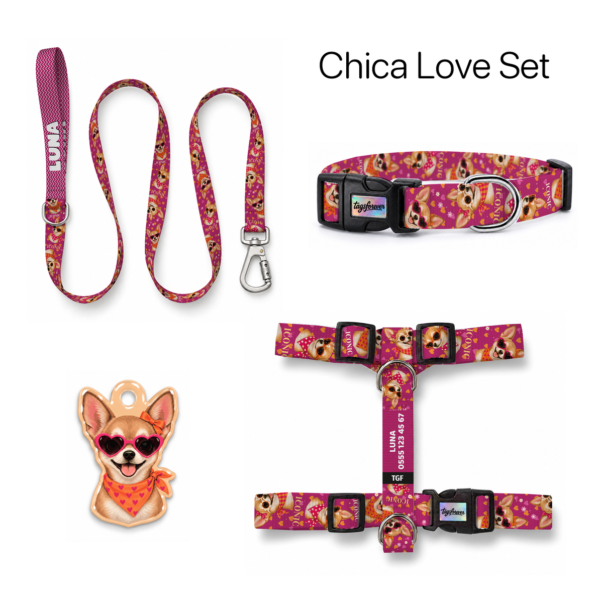 Chica Love Tasma ve Künye Seti – Set fotoğrafı