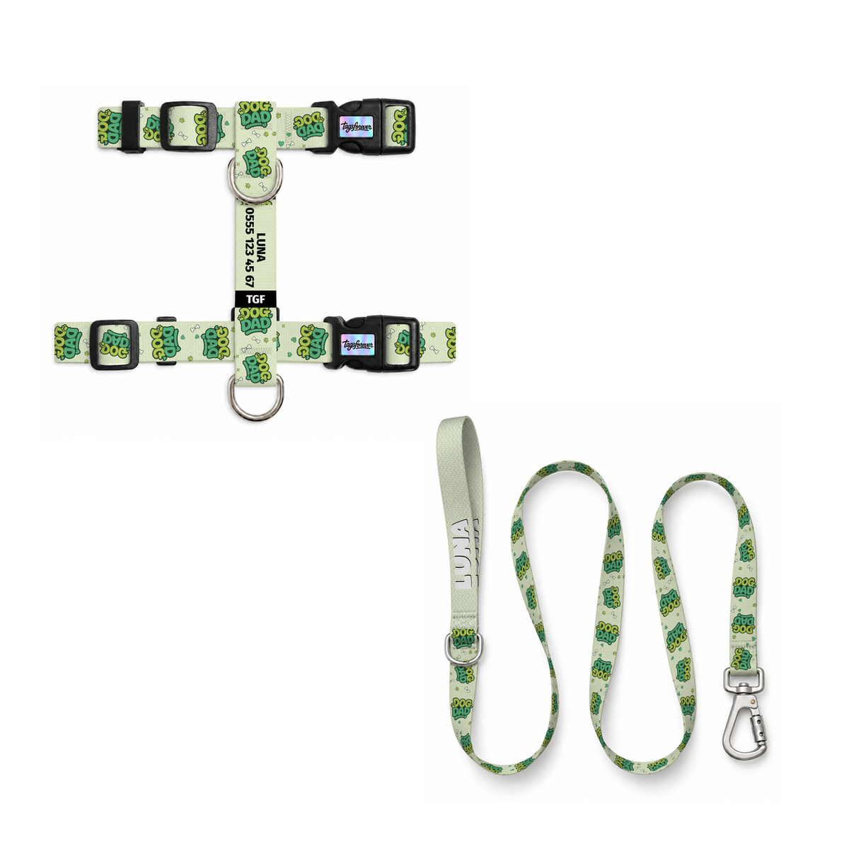 Papa Green | Kedi Gezdirme Setleri – Göğüs tasması ve gezdirme kayışı