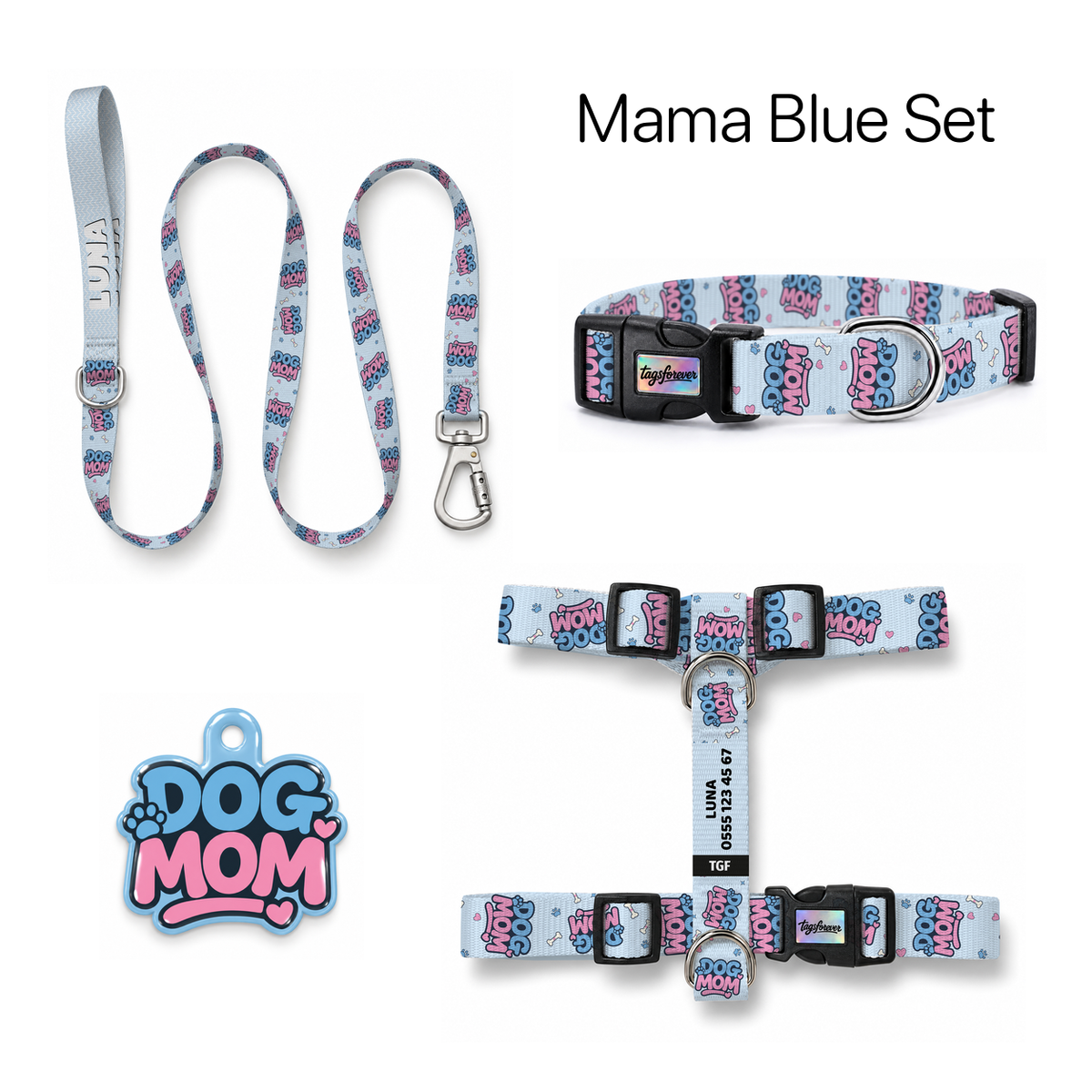 Mama Blue Tasma ve Künye Seti – Set fotoğrafı