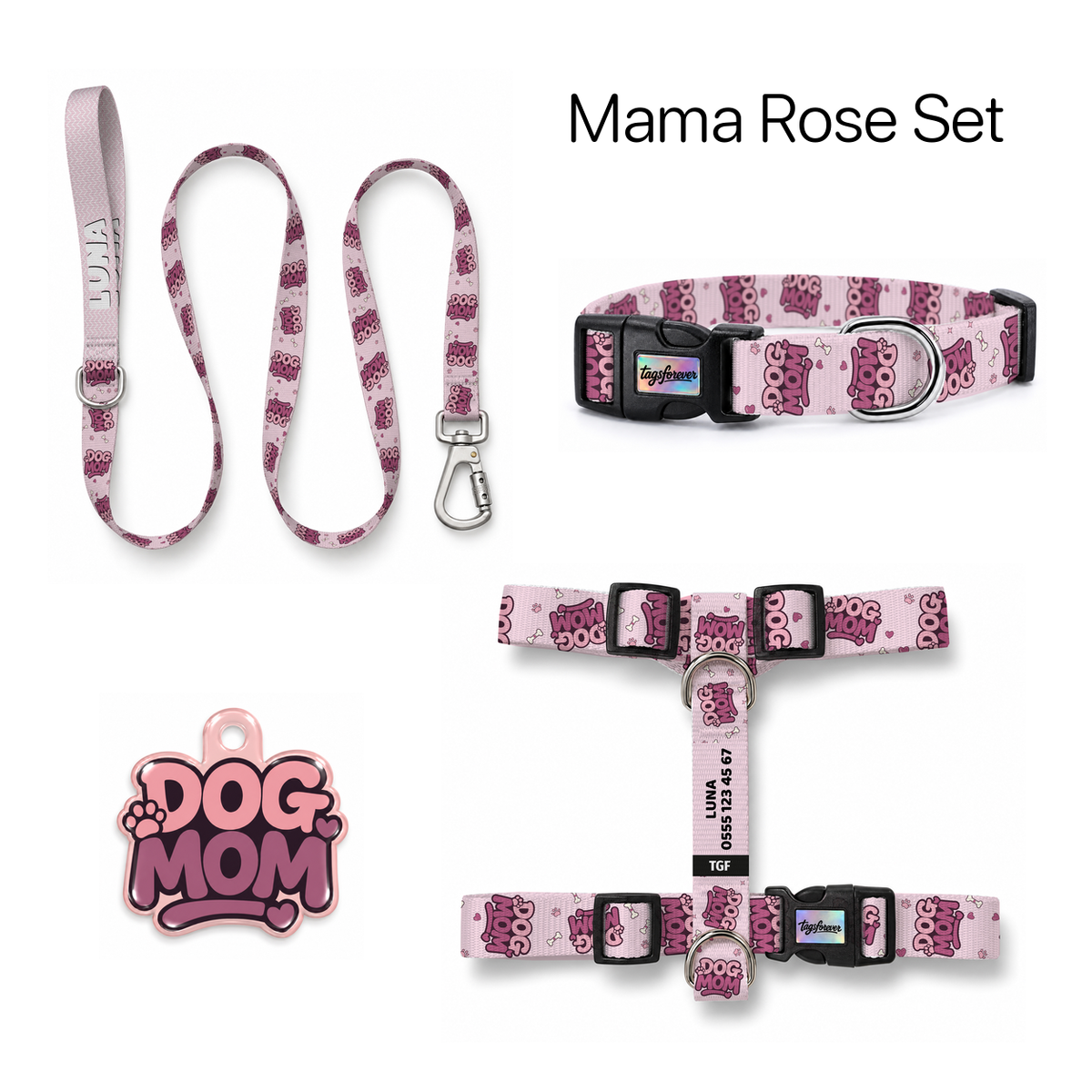 Mama Rose Tasma ve Künye Seti – Set fotoğrafı