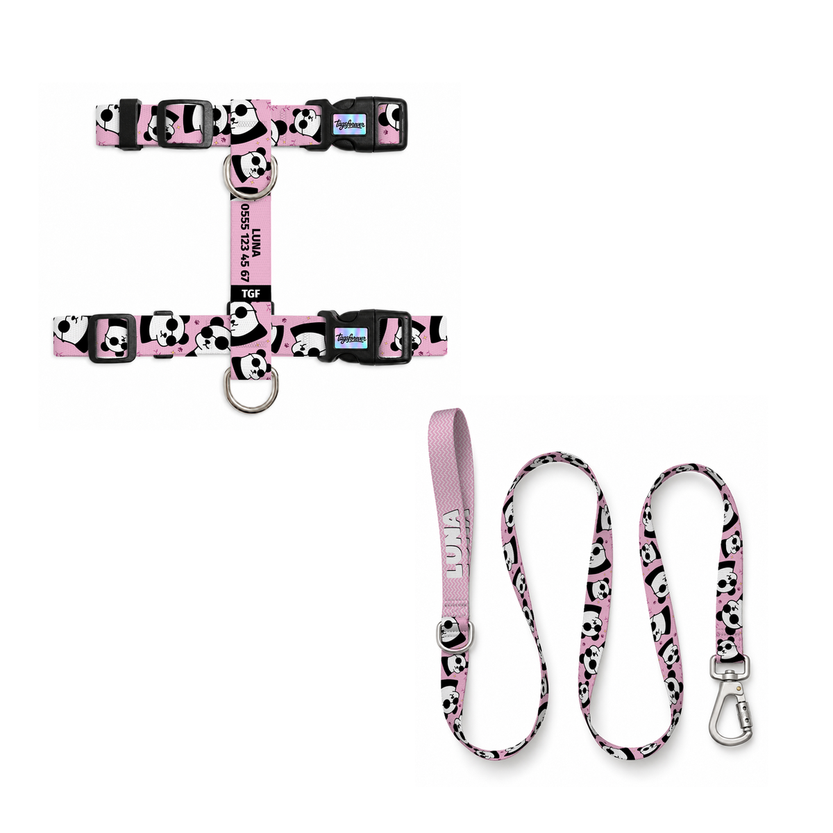 Pandi Pink | Kedi Gezdirme Setleri – Göğüs tasması ve gezdirme kayışı