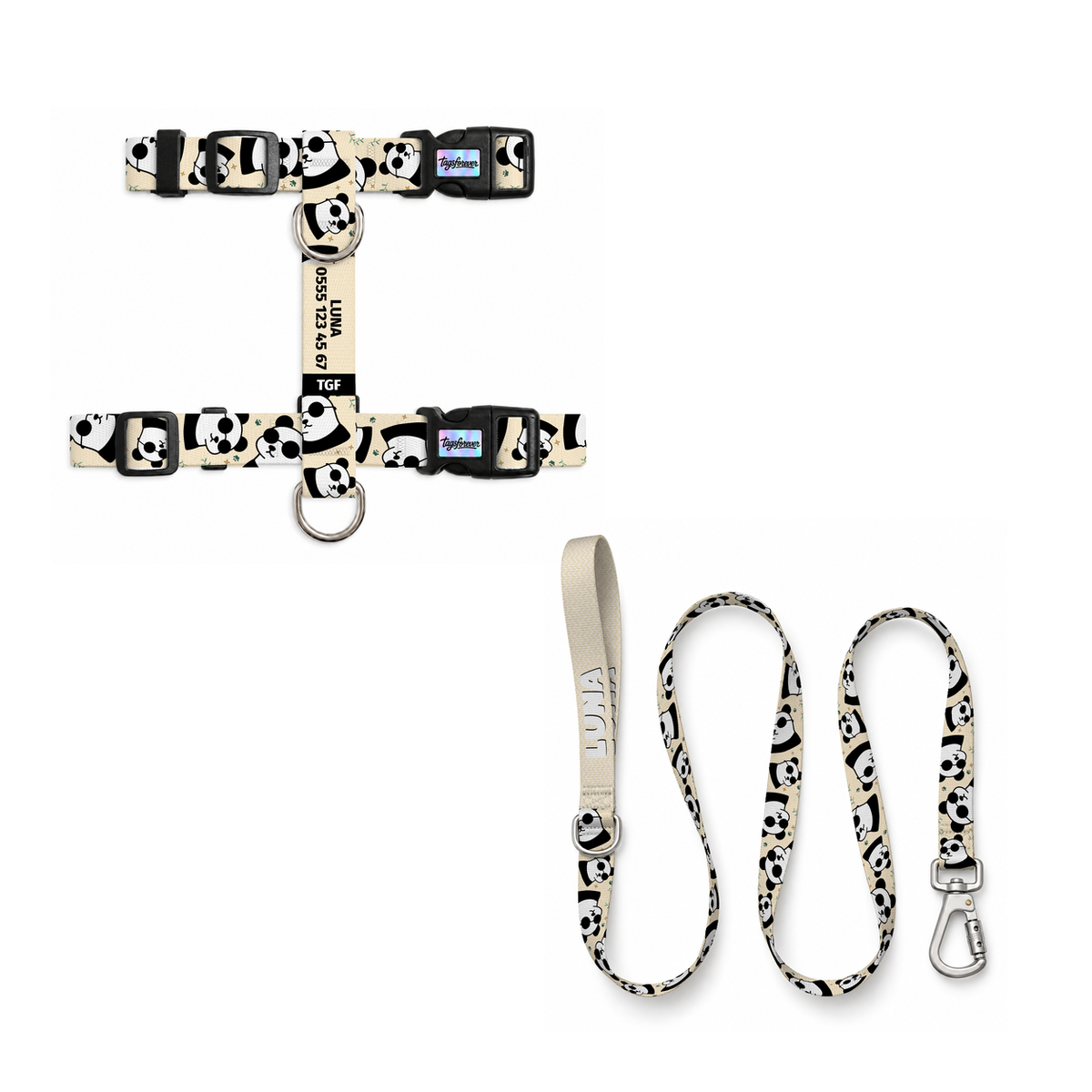 Pandi Cream | Kedi Gezdirme Setleri – Göğüs tasması ve gezdirme kayışı