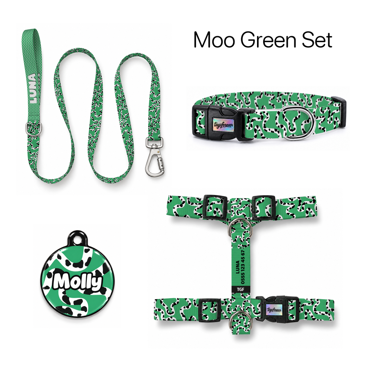 Moo Green Tasma ve Künye Seti – Set fotoğrafı