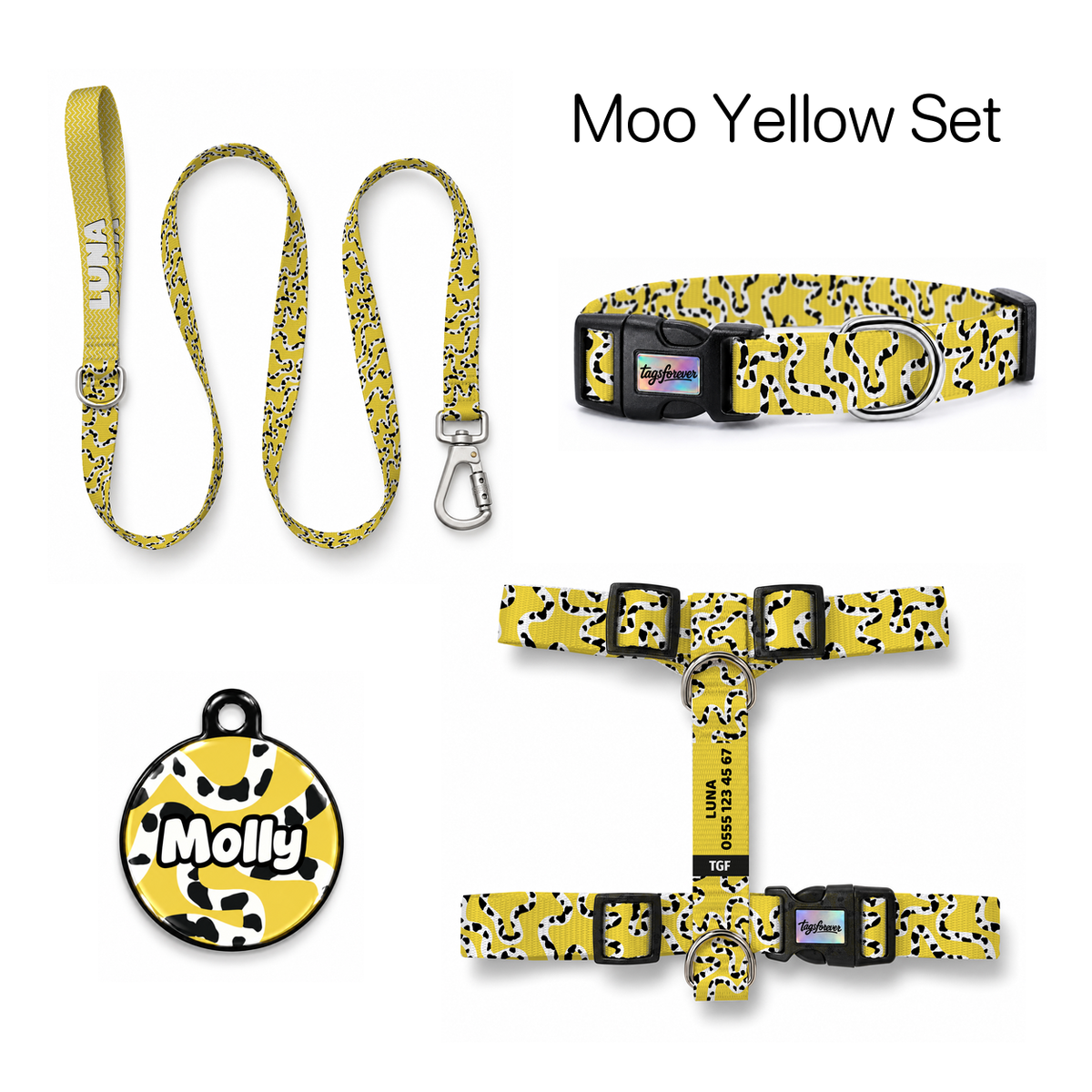 Moo Yellow Tasma ve Künye Seti – Set fotoğrafı