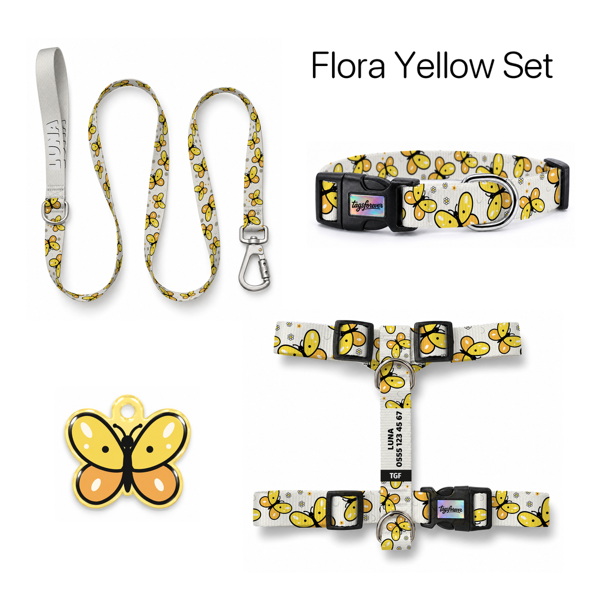 Flora Yellow Tasma ve Künye Seti – Set fotoğrafı