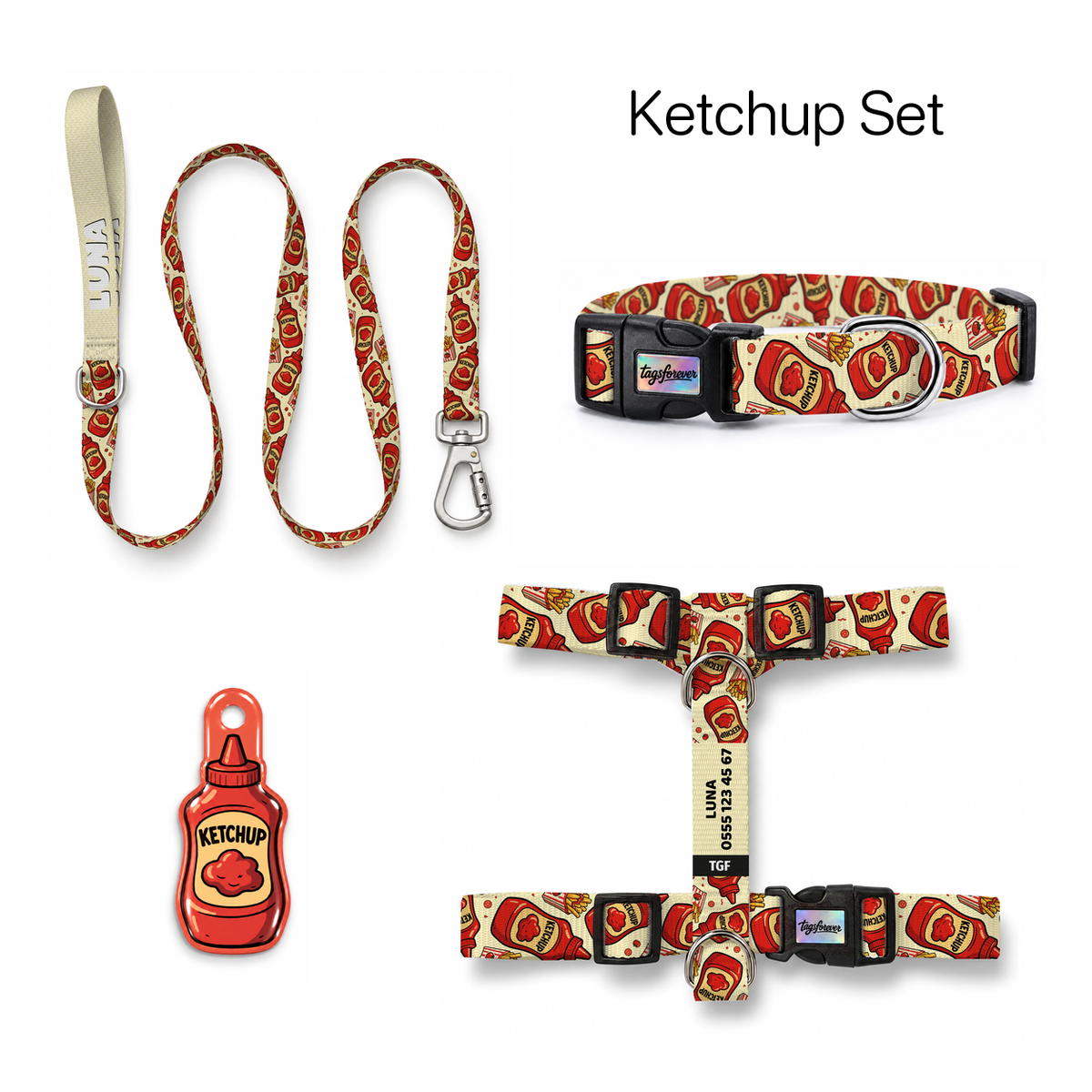 Ketchup Tasma ve Künye Seti – Set fotoğrafı