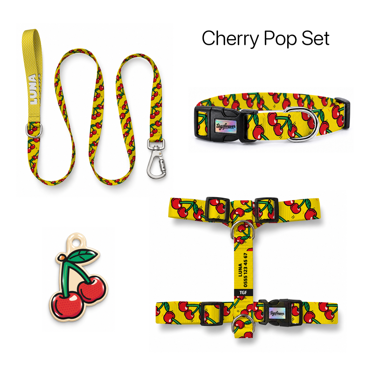 Cherry Pop Tasma ve Künye Seti – Set fotoğrafı