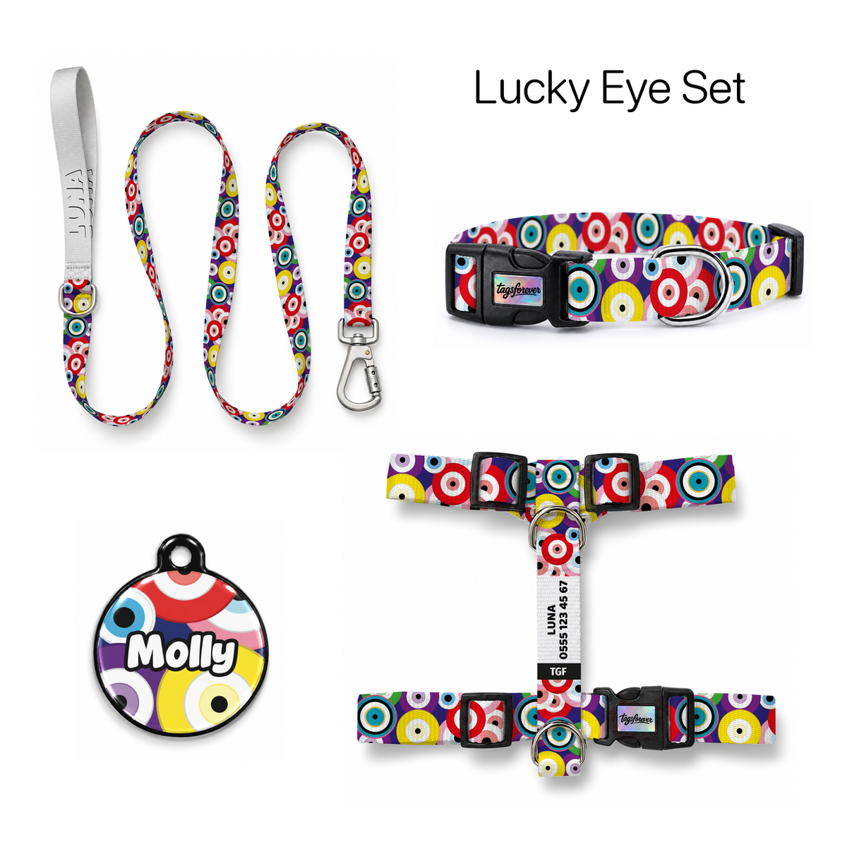Lucky Eye Tasma ve Künye Seti – Set fotoğrafı