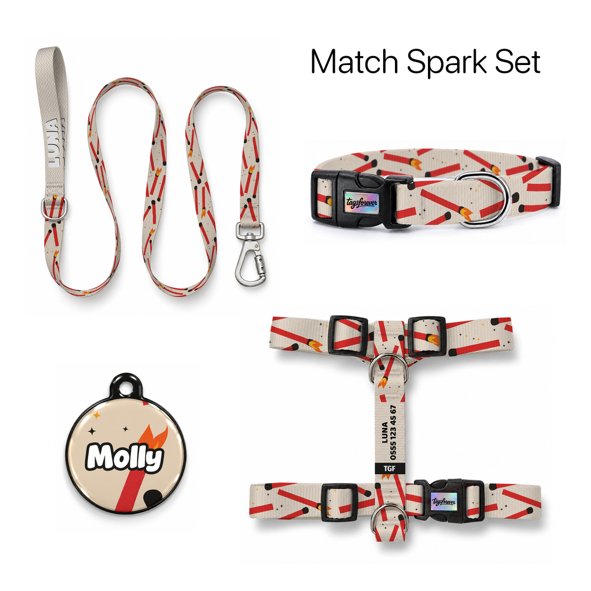 Match Spark Tasma ve Künye Seti – Set fotoğrafı