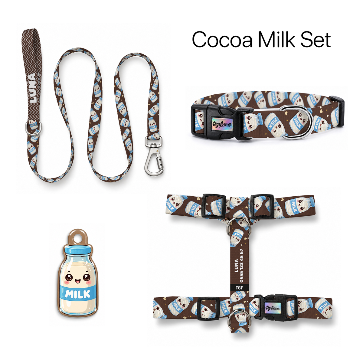 Cocoa Milk Tasma ve Künye Seti – Set fotoğrafı