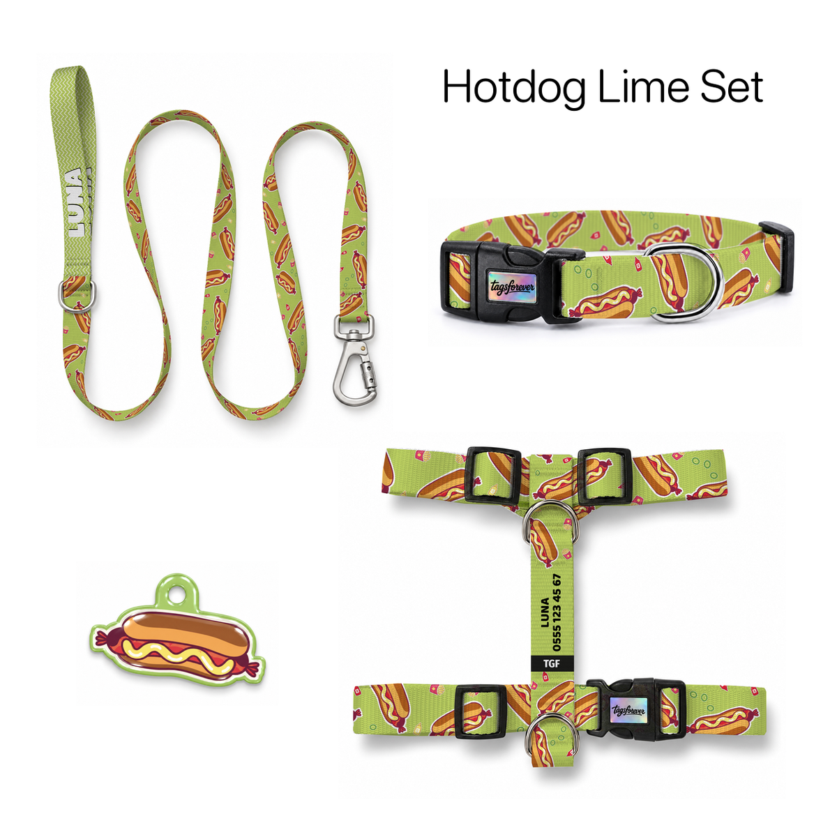 Hotdog Lime Tasma ve Künye Seti – Set fotoğrafı