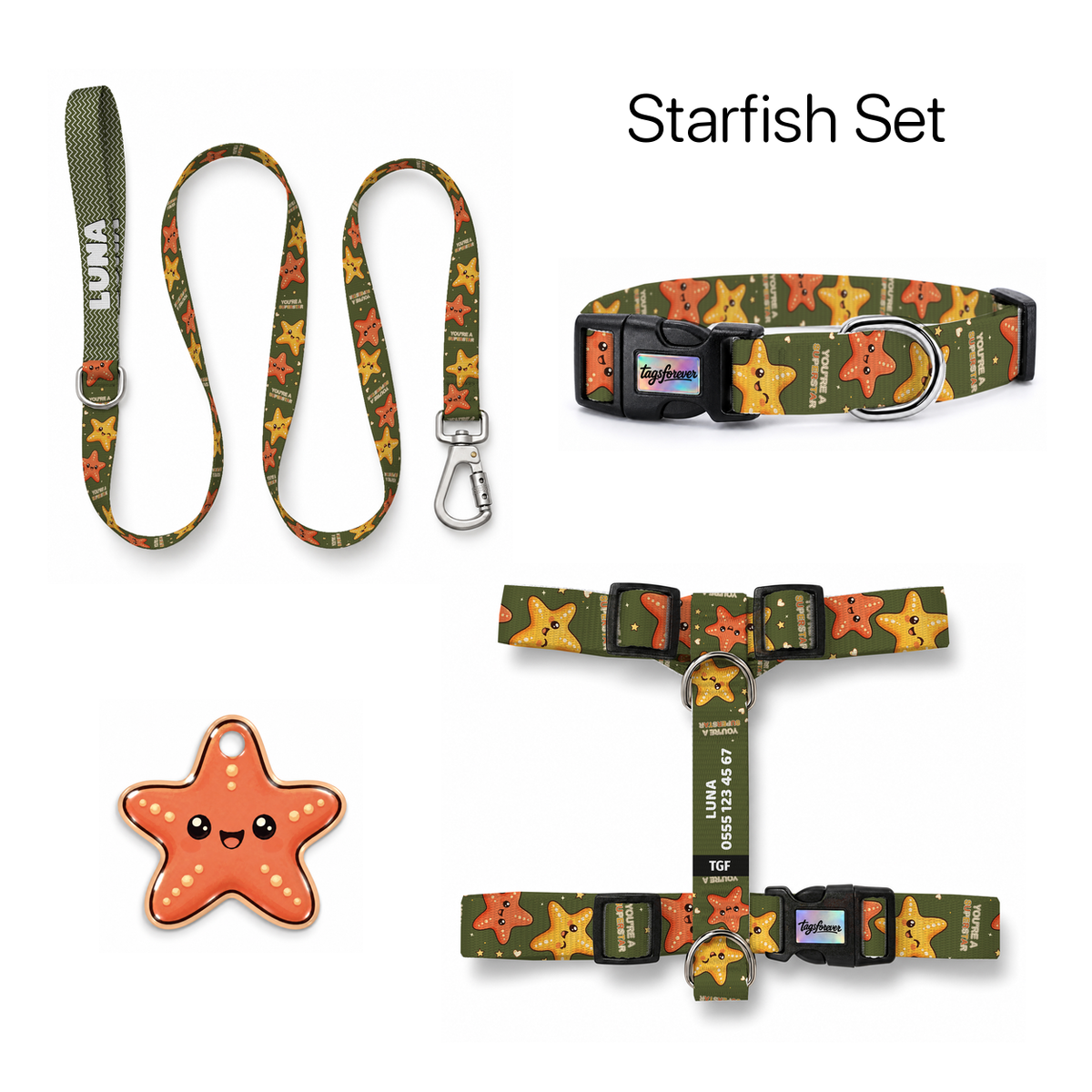 Starfish Tasma ve Künye Seti – Set fotoğrafı
