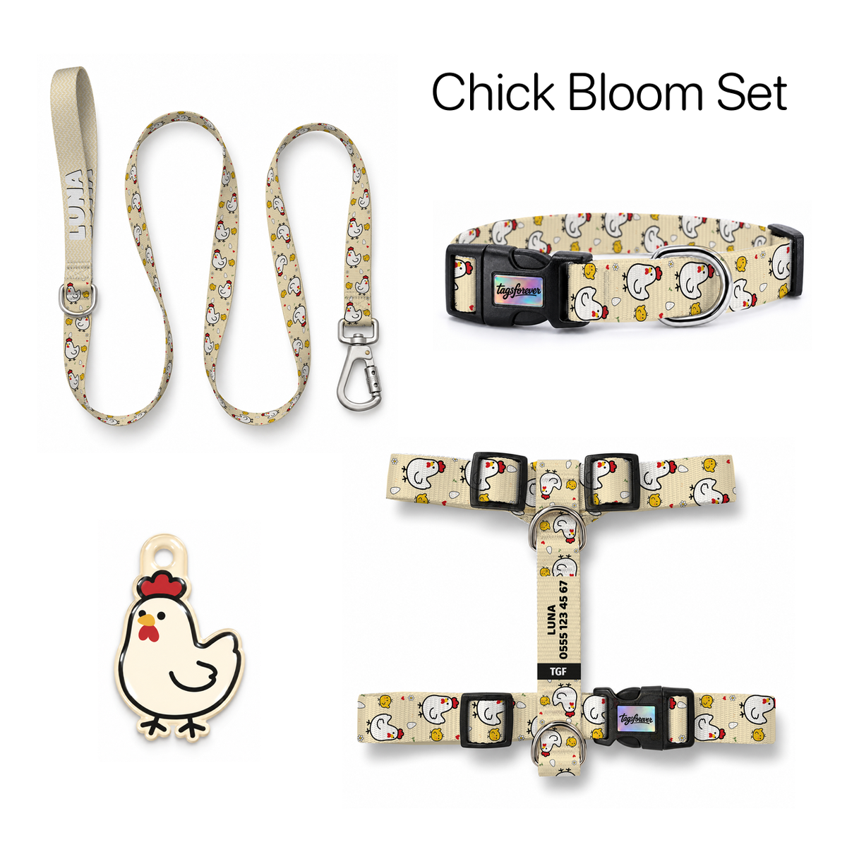 Chick Bloom Tasma ve Künye Seti – Set fotoğrafı