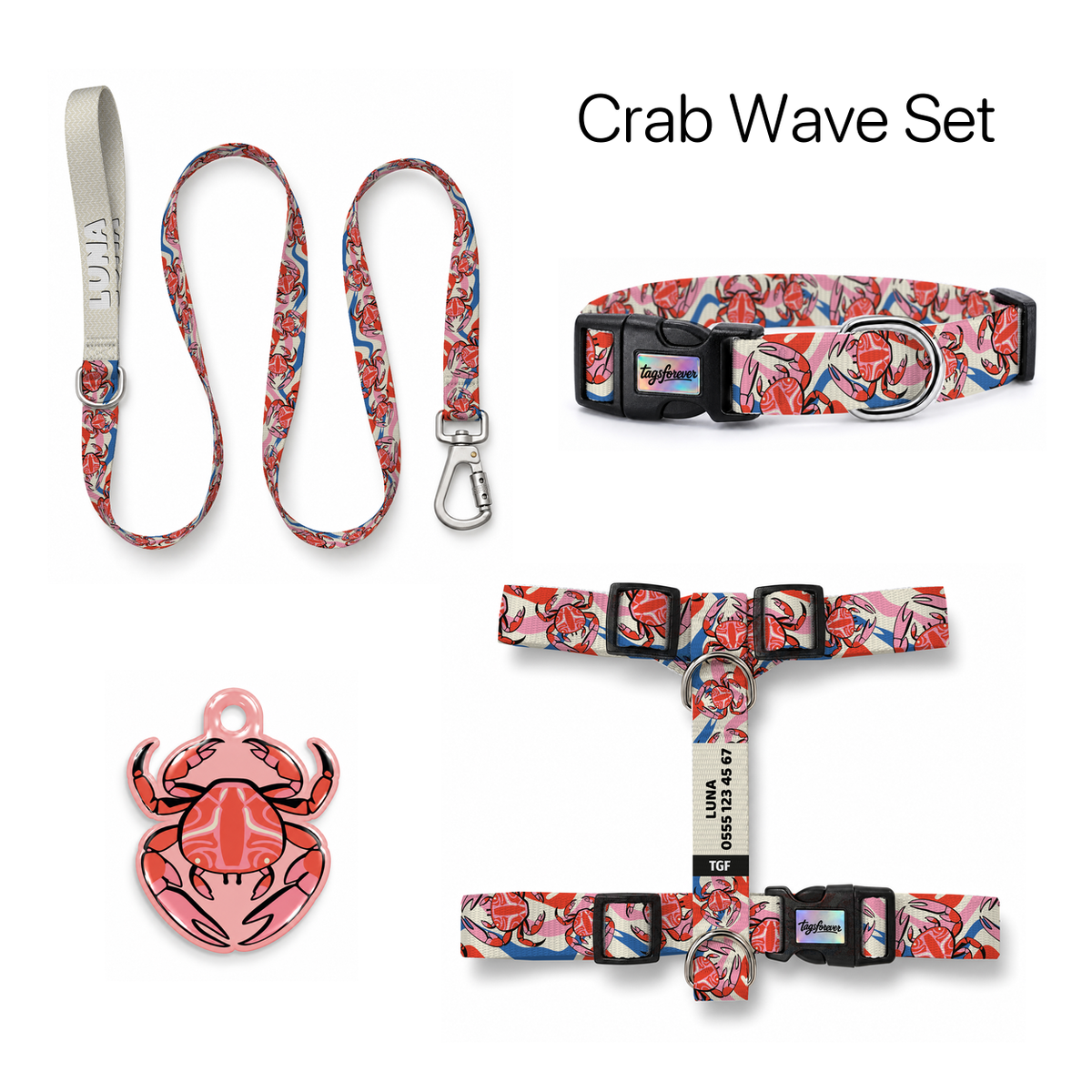 Crab Wave Tasma ve Künye Seti – Set fotoğrafı