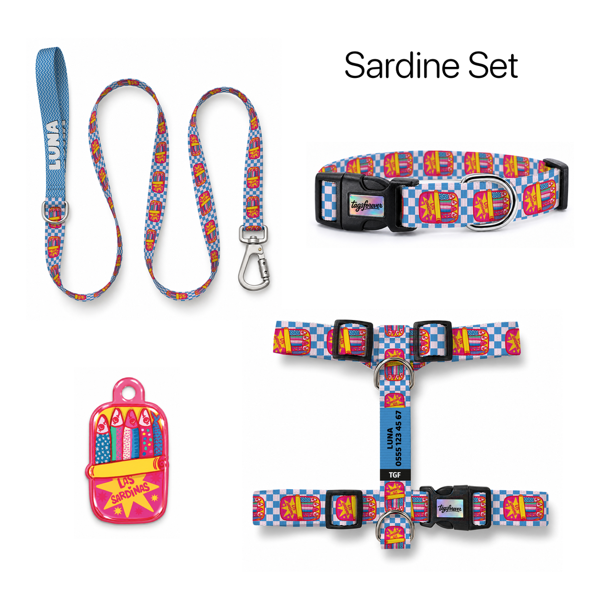 Sardine Tasma ve Künye Seti – Set fotoğrafı