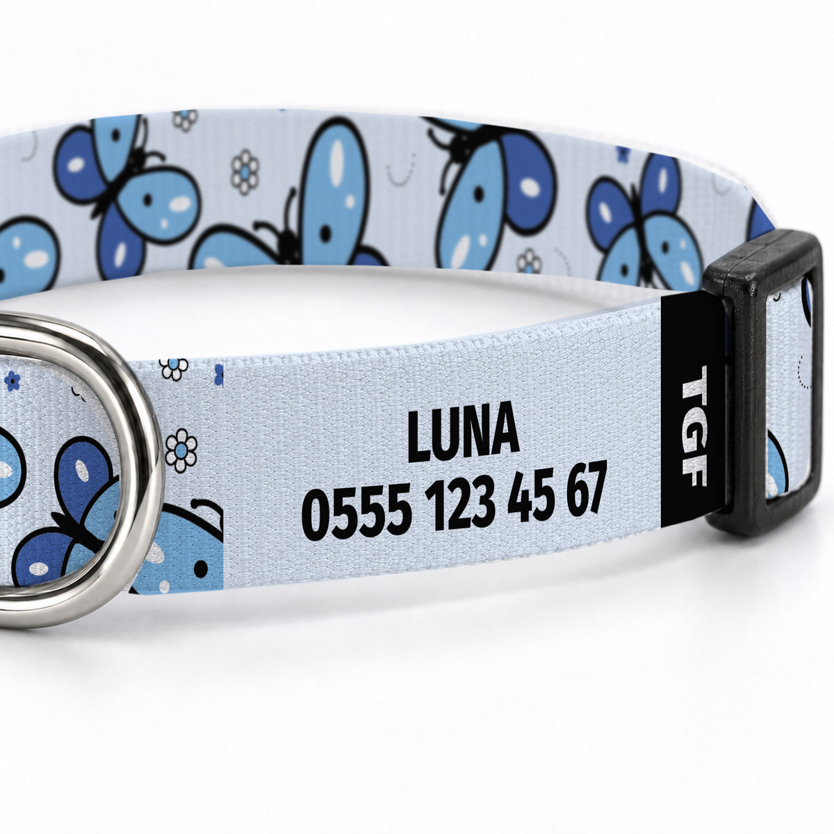 Flora Blue Köpek Tasması – Yakin Cekim