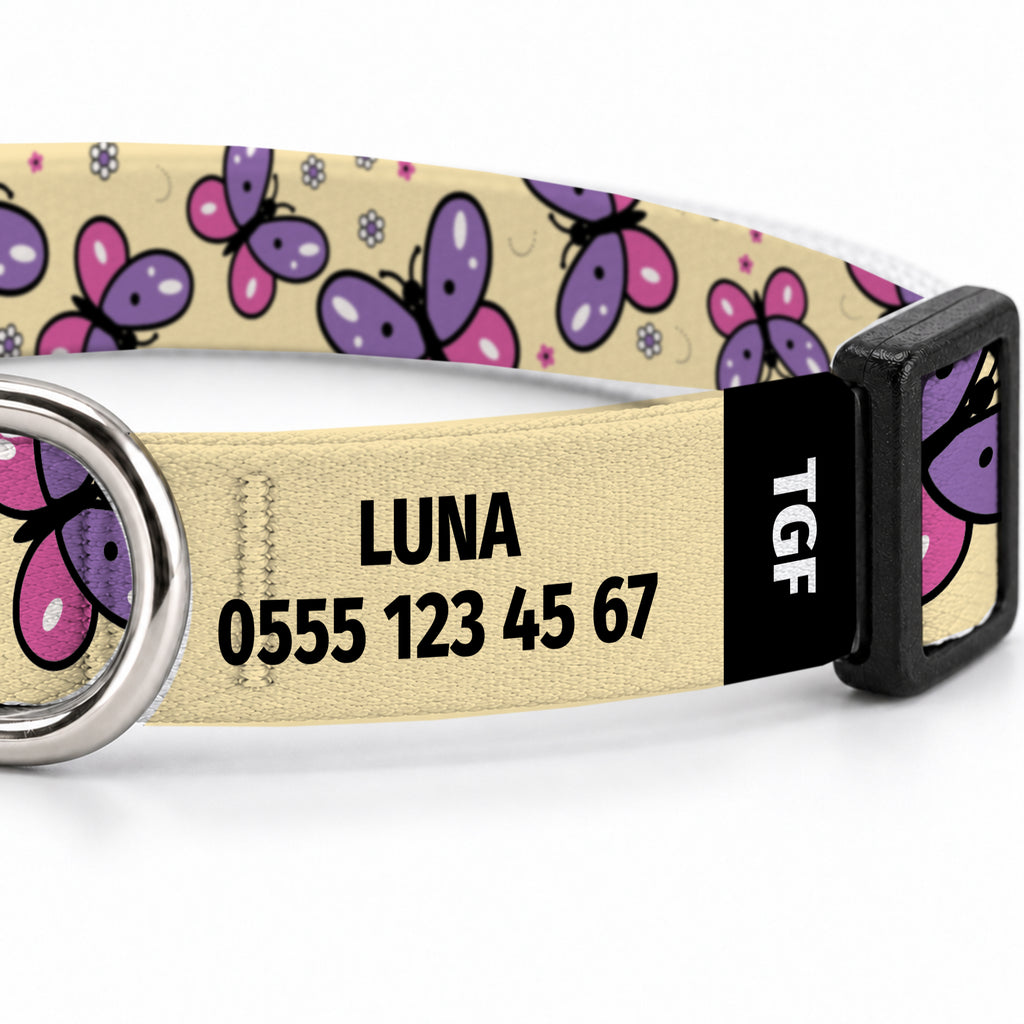 Flora Purple Kedi Tasması – Yakin Cekim