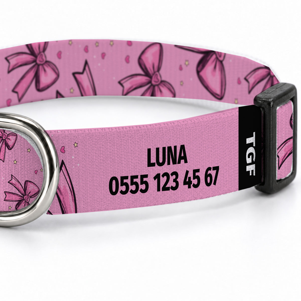 Pink Bow Köpek Tasması – Yakin Cekim