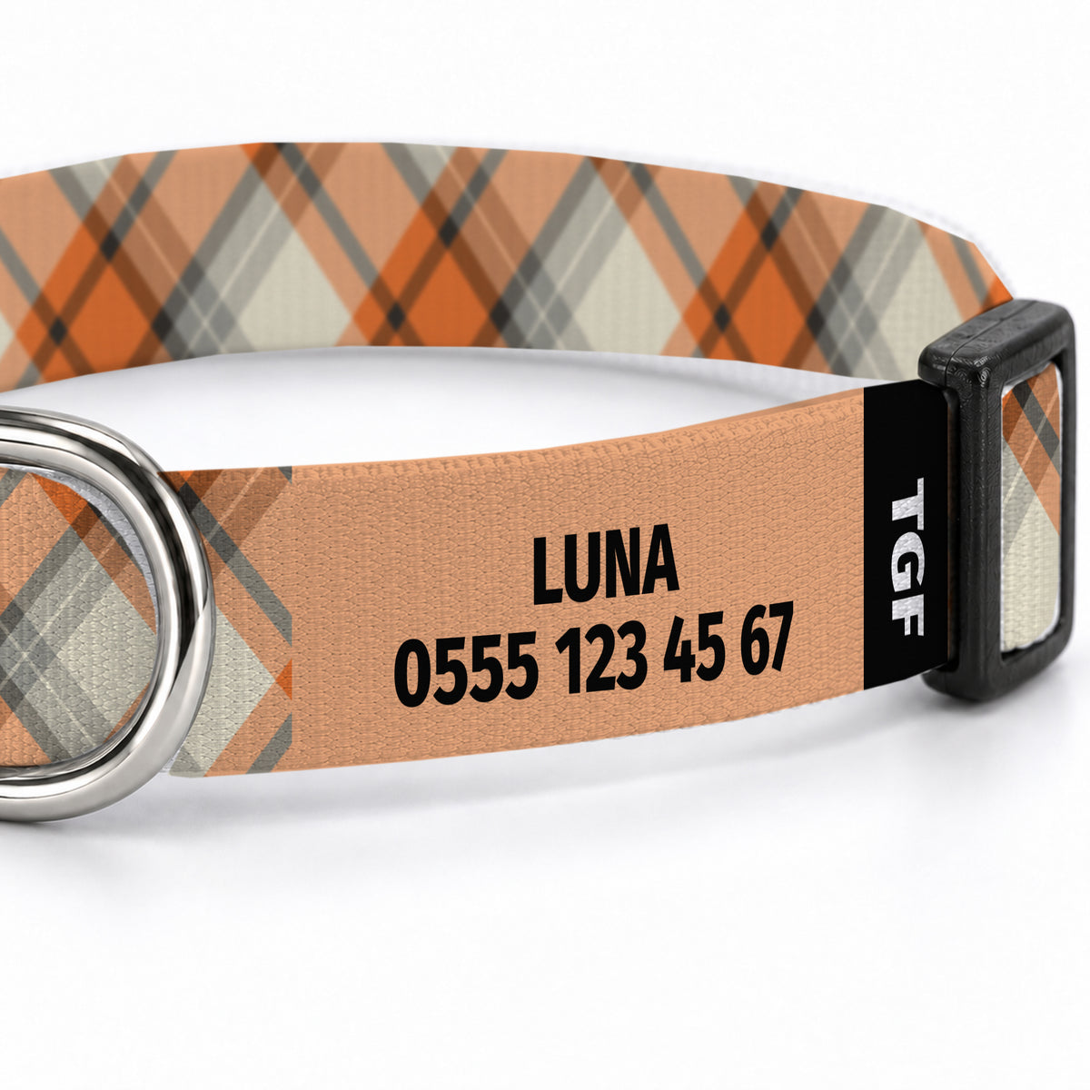Orange Check Köpek Tasması – Yakin Cekim