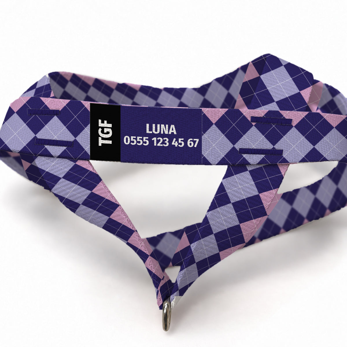 Lilac Check EasyFit Köpek Tasması – Yakin Cekim