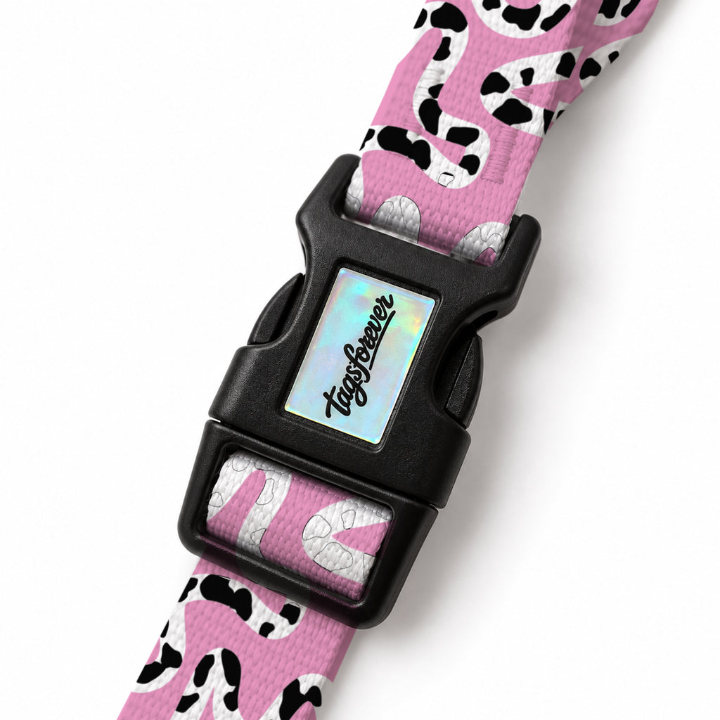 Moo Pink EasyFit Köpek Tasması – Klips