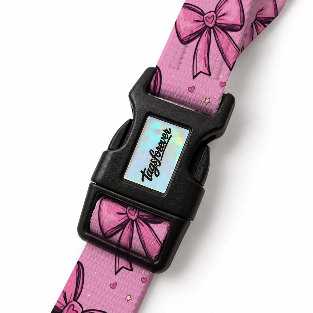Pink Bow EasyFit Köpek Tasması – Klips