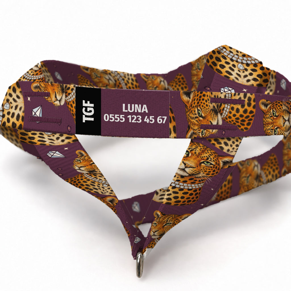 Plum Leopard EasyFit Köpek Tasması – Yakin Cekim