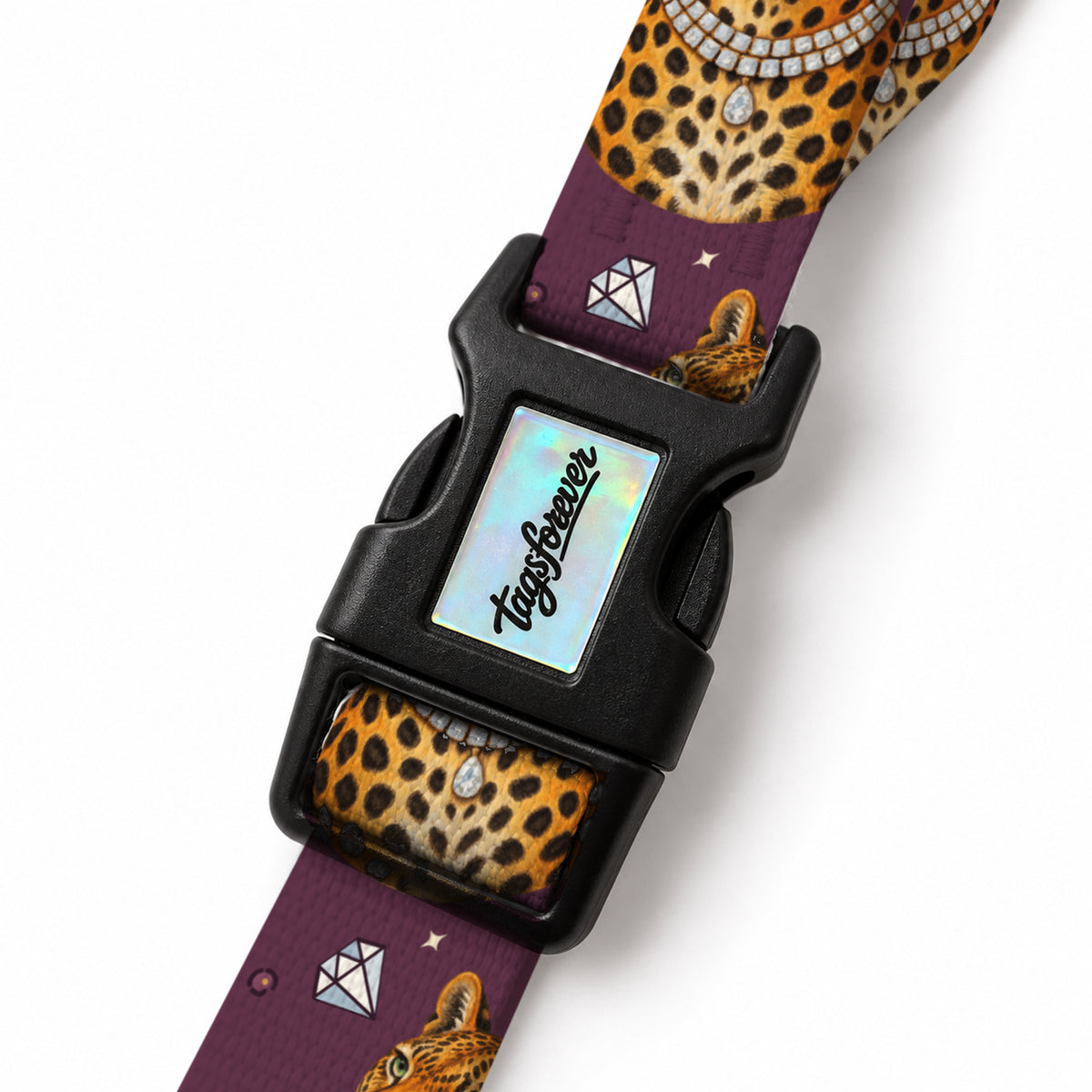 Plum Leopard EasyFit Köpek Tasması – Klips
