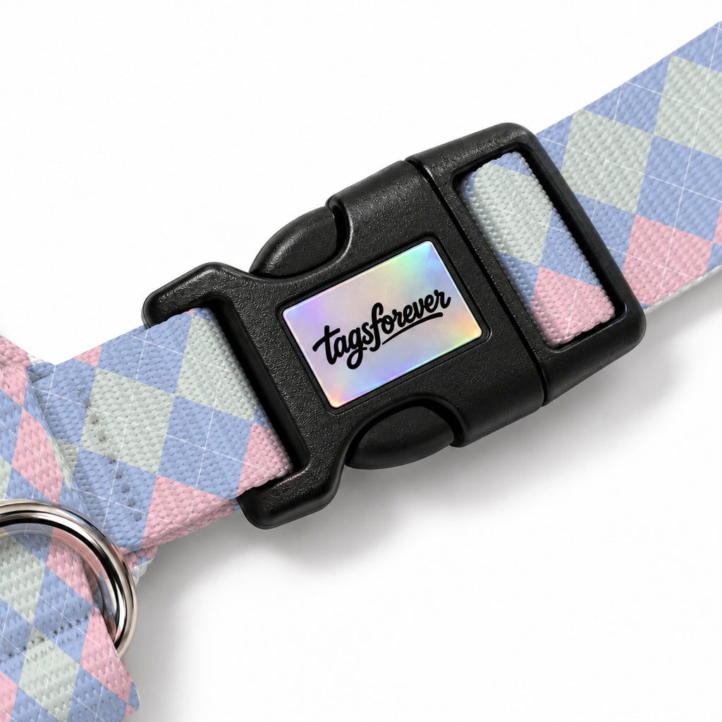 Pastel Check Köpek Göğüs Tasması – Klips