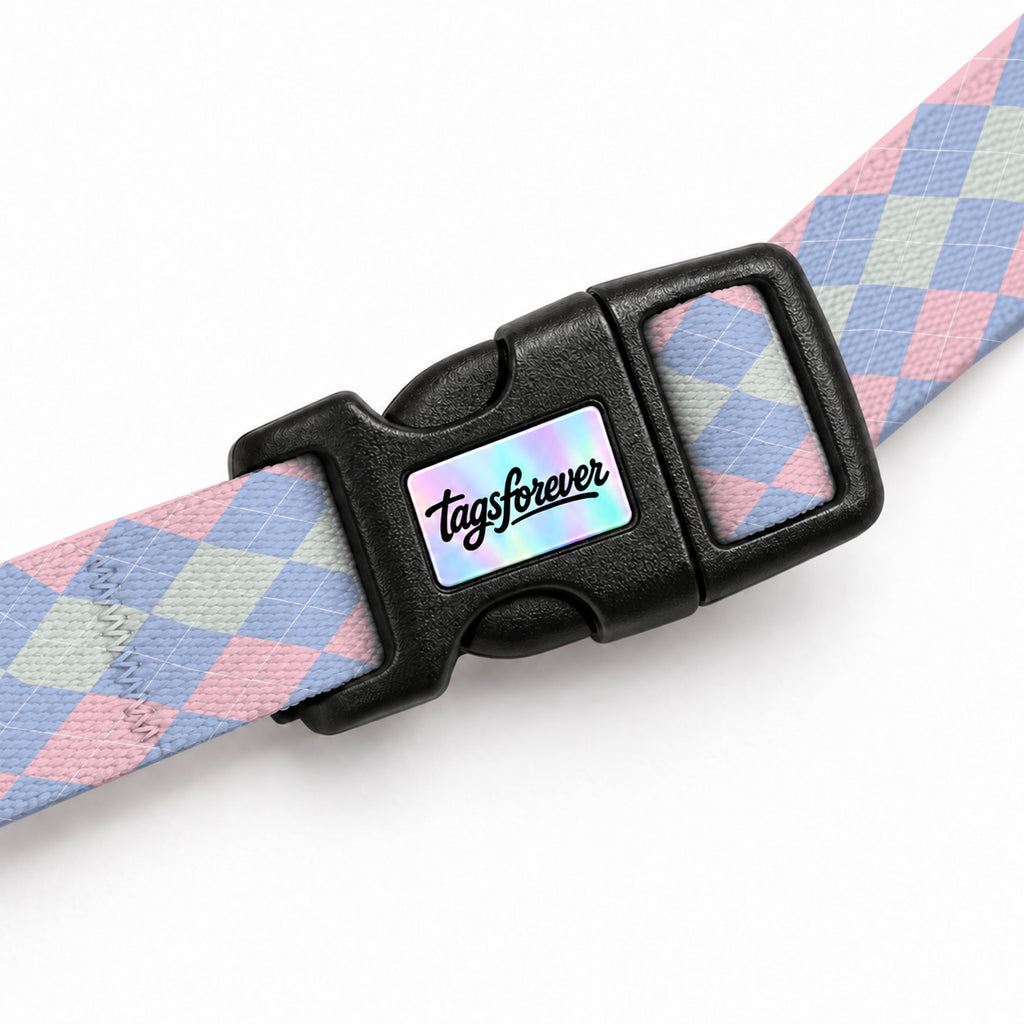 Pastel Check Kedi Göğüs Tasması – Klips