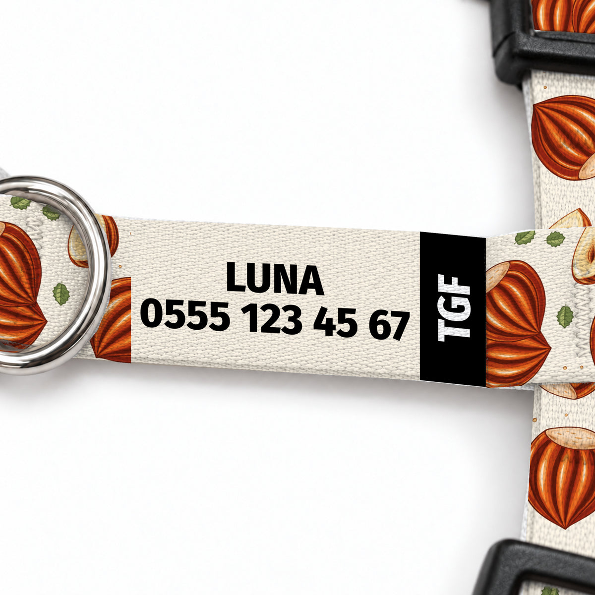 Nut Cream Kedi Göğüs Tasması – Yazi Detayi