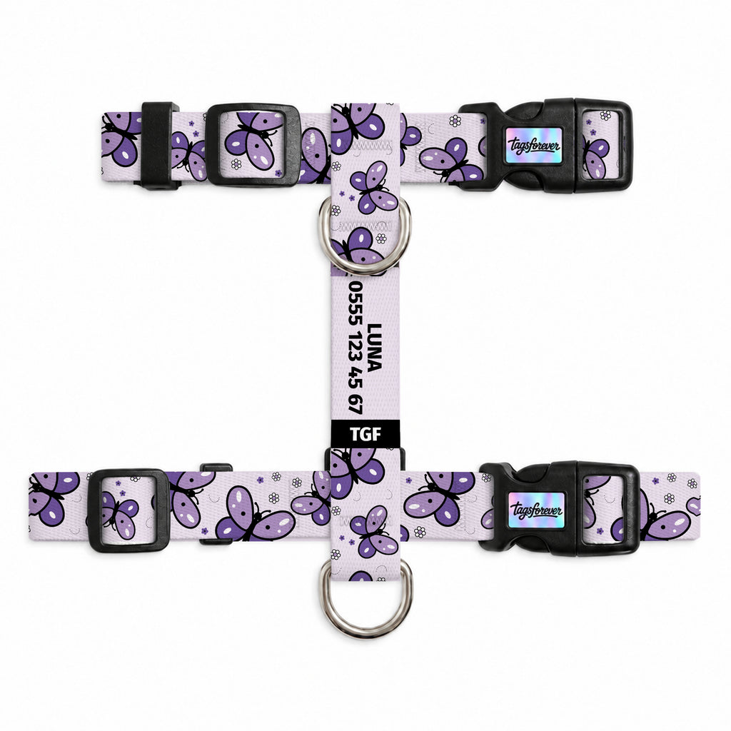 Flora Lilac Kedi Göğüs Tasması – Urun