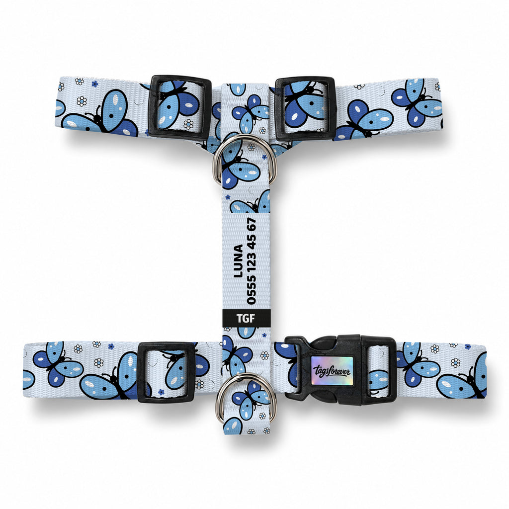 Flora Blue Köpek Göğüs Tasması – Urun