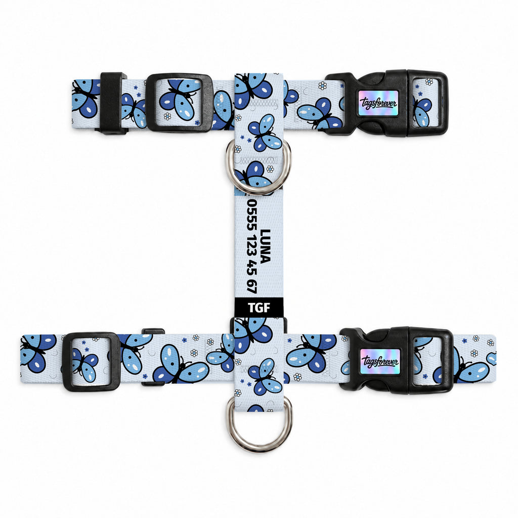 Flora Blue Kedi Göğüs Tasması – Urun