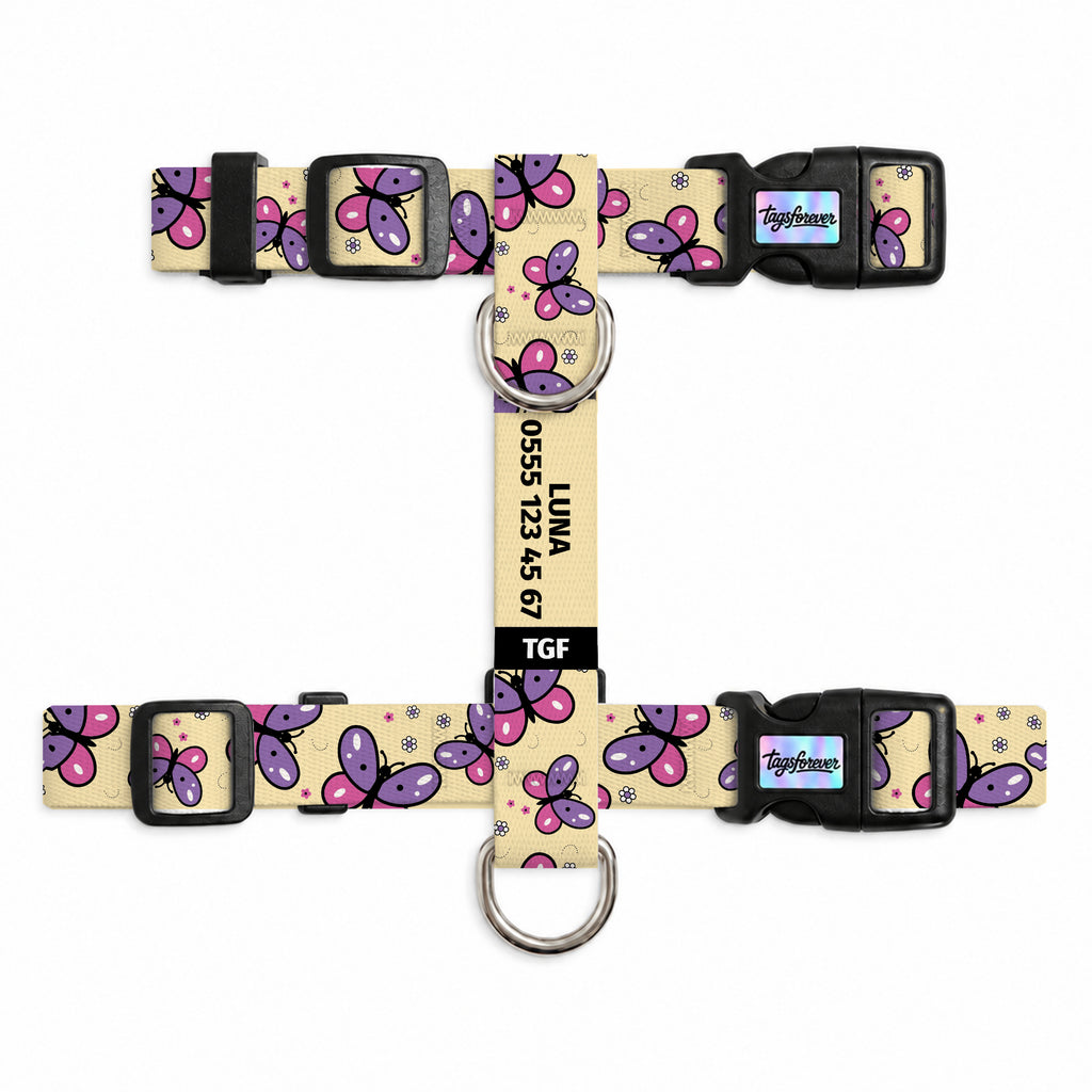 Flora Purple Kedi Göğüs Tasması – Urun
