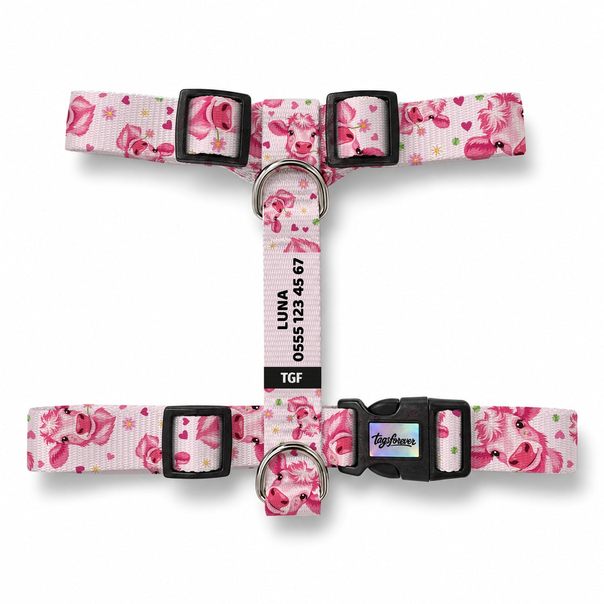 Pink Moo Köpek Göğüs Tasması – Urun