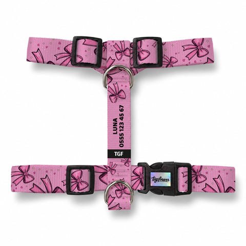 Pink Bow Köpek Göğüs Tasması – Urun