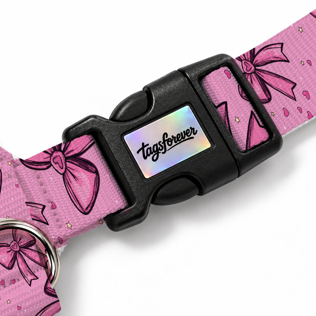 Pink Bow Köpek Göğüs Tasması – Klips