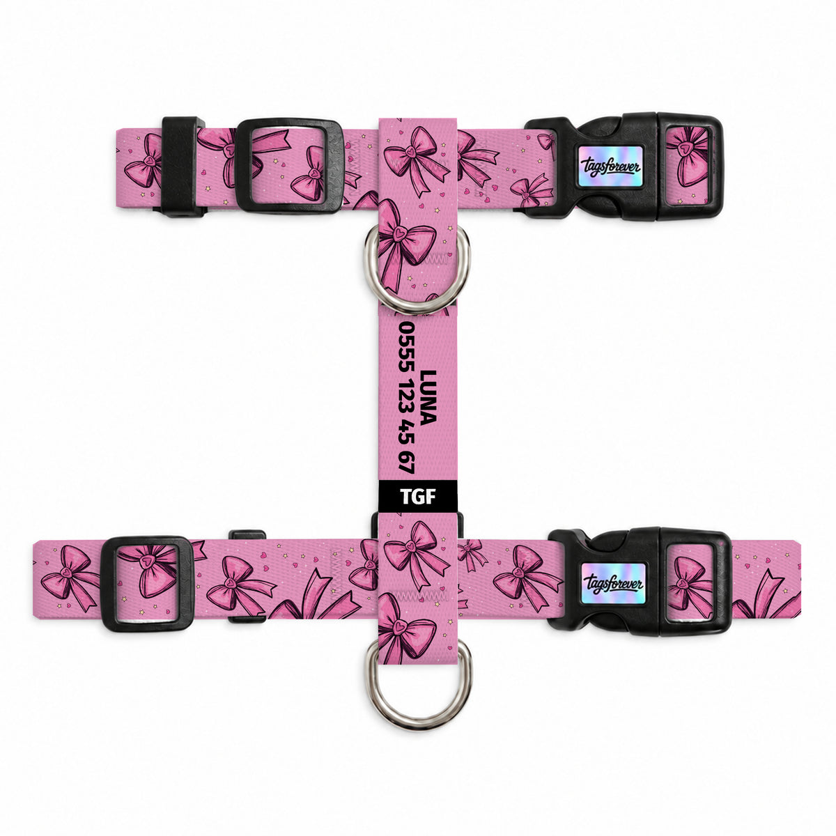 Pink Bow Kedi Göğüs Tasması – Urun